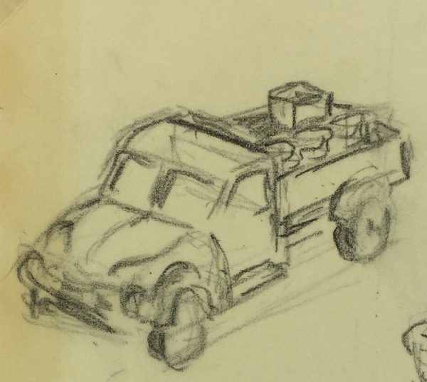 Sketches Original Art - Drawing , Werner Bell (1895-1978), C.1960