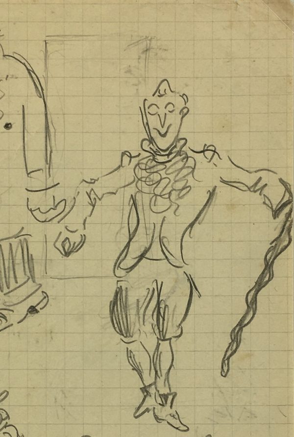 Sketches Original Art - Sketch, French Drawing, C.1950
