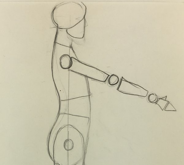 Sketches Original Art - Sketch, French Drawing, C.1980