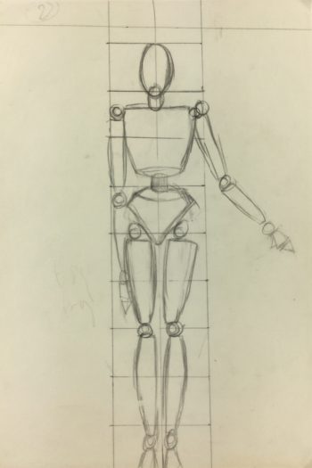 Sketches Original Art - Sketch, French Drawing, C.1980