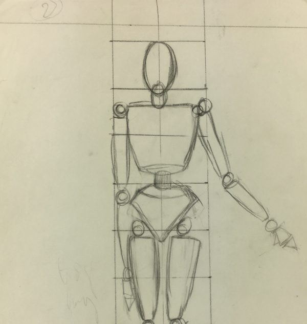 Sketches Original Art - Sketch, French Drawing, C.1980