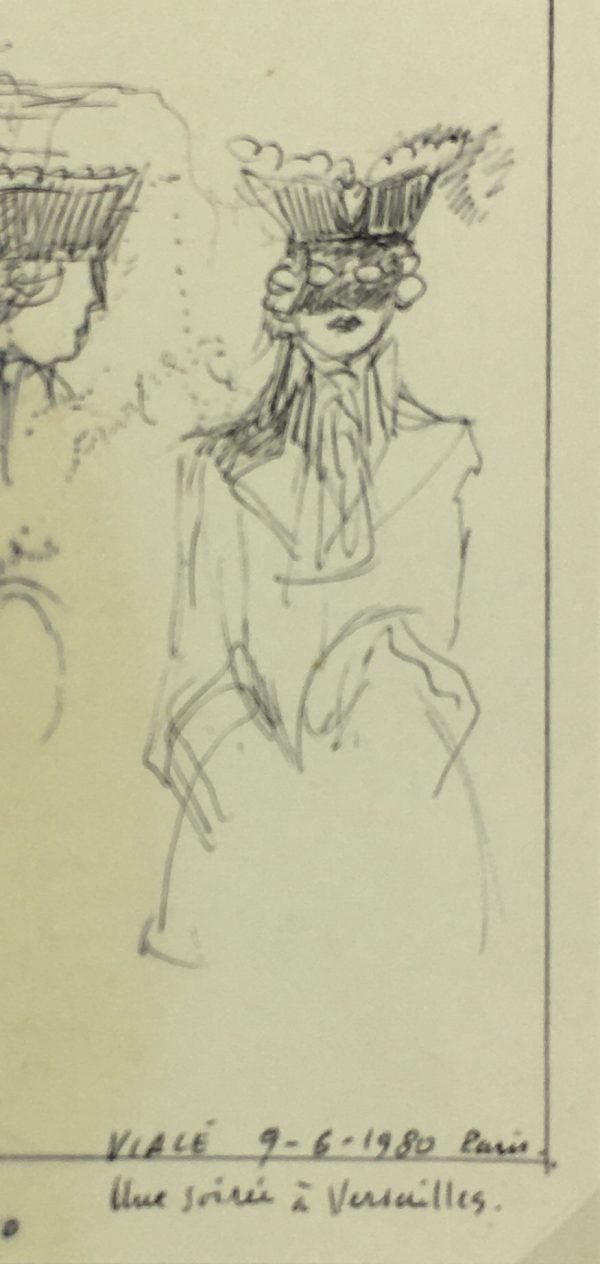 Sketches Original Art - Versailles, Albert Vialé, 1980