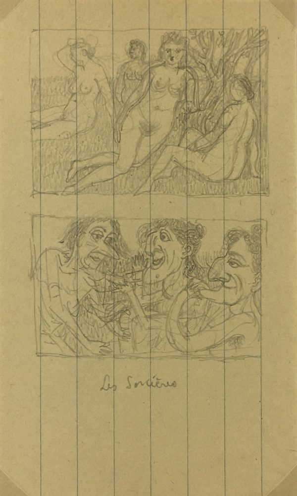 Sketches Original Art - Beauties/Beasts, Albert Vialé, C.1930