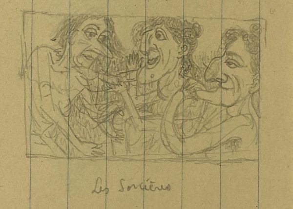 Sketches Original Art - Beauties/Beasts, Albert Vialé, C.1930