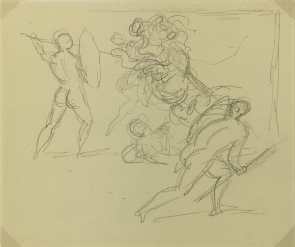 Sketches Original Art - Battle, Albert Vialé, C.1940