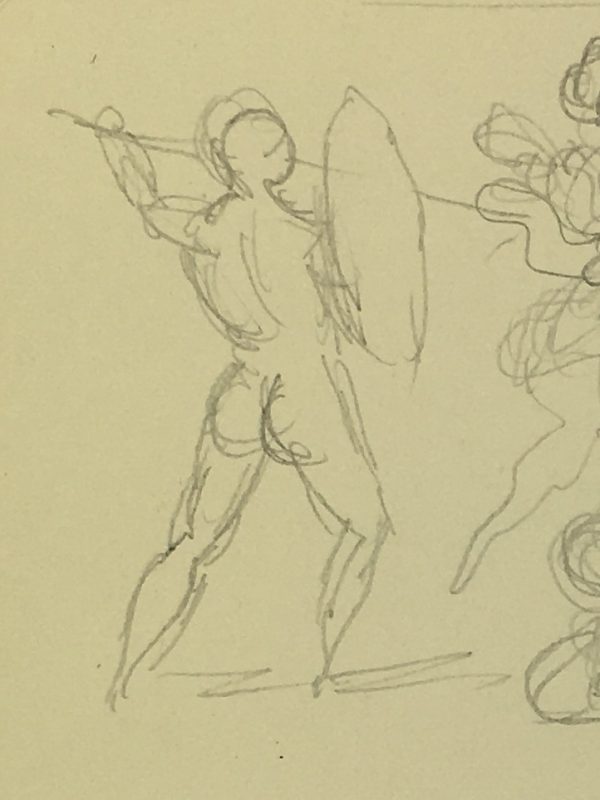 Sketches Original Art - Battle, Albert Vialé, C.1940