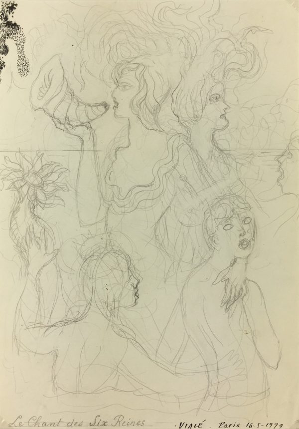 Sketches Original Art - Singing, Albert Vialé, 1979