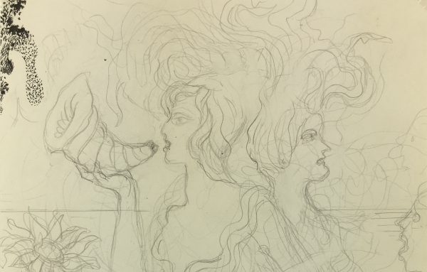 Sketches Original Art - Singing, Albert Vialé, 1979