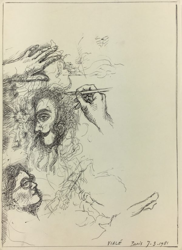 Sketches Original Art - Pen/Ink - Artist Work, Albert Vialé, 1981