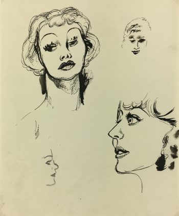 Sketches Original Art - Pen/Ink - Study, Albert Vialé, C.1930