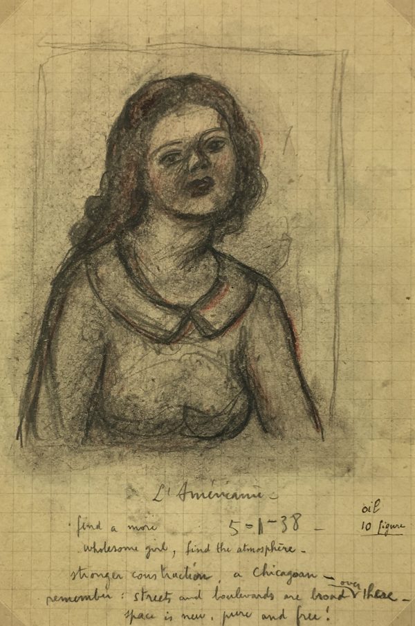 Sketches Original Art - Artist's Notes, Albert Vialé, 1938