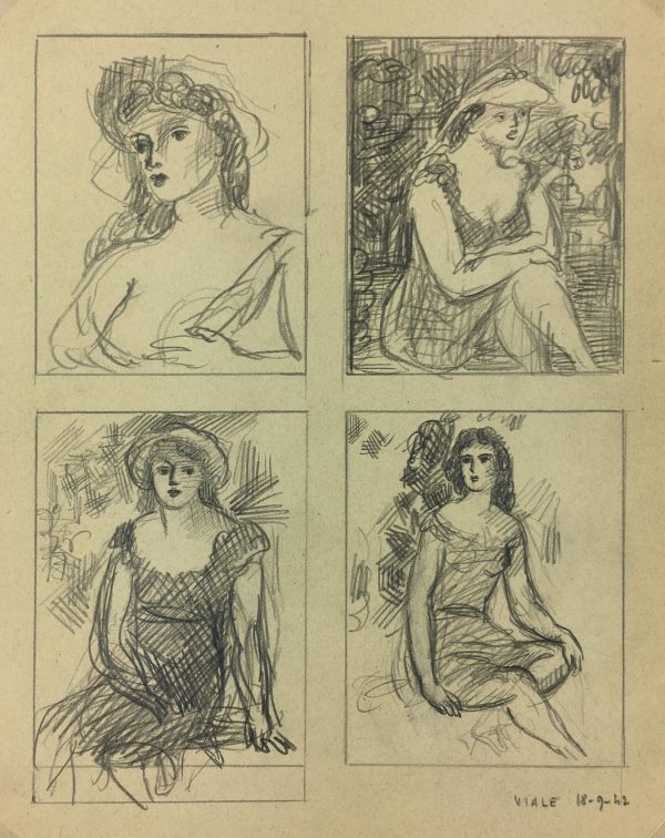 Sketches Original Art - Ideas, Albert Vialé, 1942