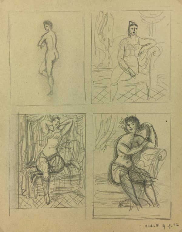 Sketches Original Art - Ideas, Albert Vialé, 1942
