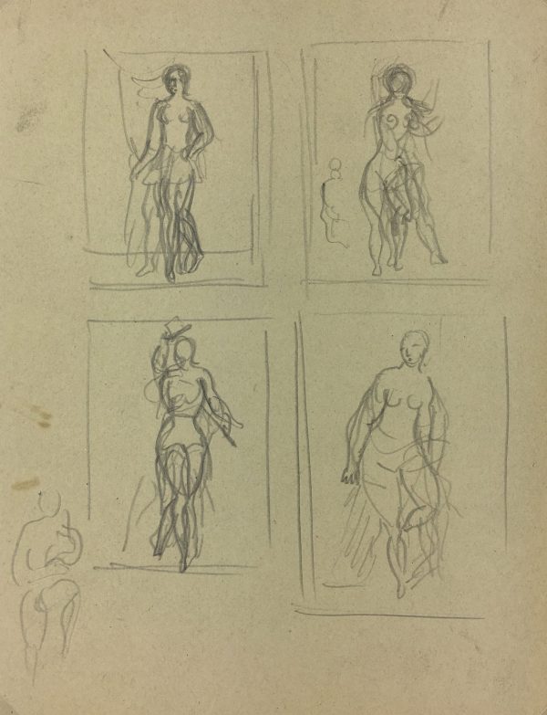 Sketches Original Art - Ideas, Albert Vialé, 1942