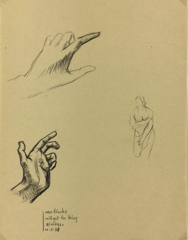 Sketches Original Art - Artist's Notes, Albert Vialé, 1938