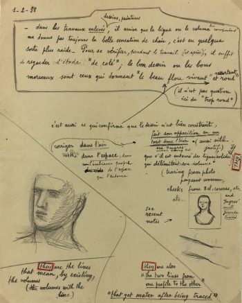 Sketches Original Art - Artist's Notes, Albert Vialé, 1938