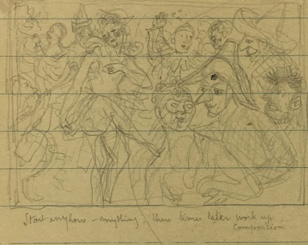 Sketches Original Art - Artist's Notes, Albert Vialé, 1938