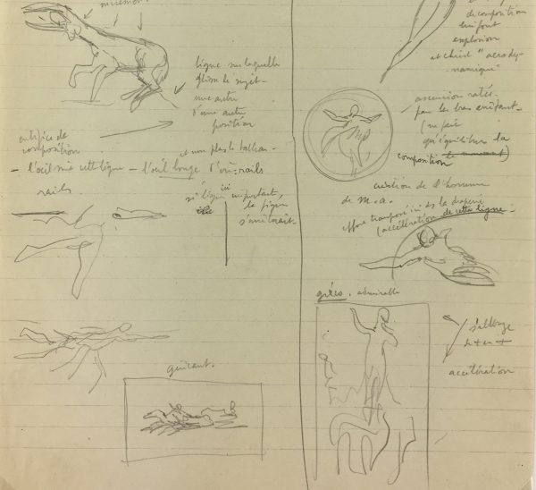 Sketches Original Art - Artist's Notes, Albert Vialé, 1937