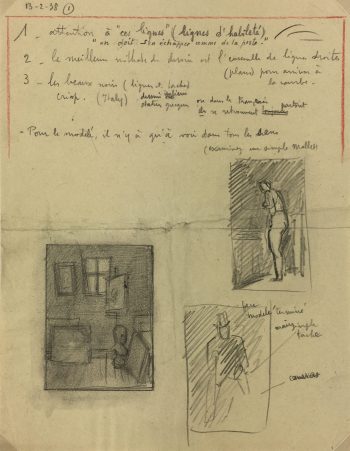 Sketches Original Art - Artist's Notes, Albert Vialé, 1938