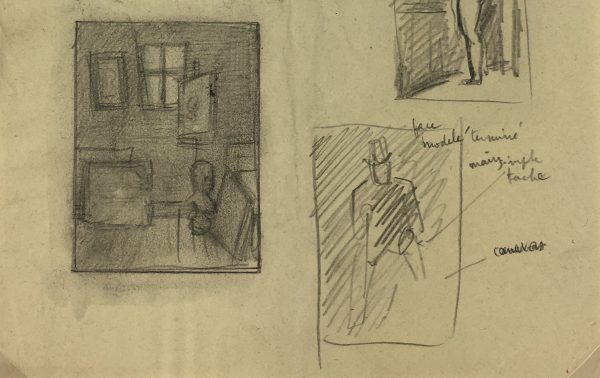 Sketches Original Art - Artist's Notes, Albert Vialé, 1938