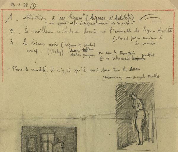 Sketches Original Art - Artist's Notes, Albert Vialé, 1938