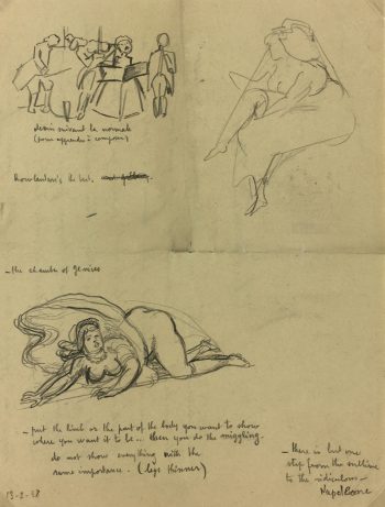 Sketches Original Art - Artist's Notes, Albert Vialé, 1938