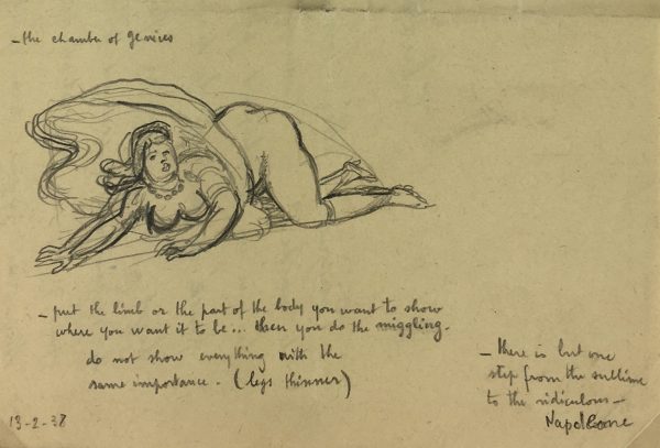 Sketches Original Art - Artist's Notes, Albert Vialé, 1938