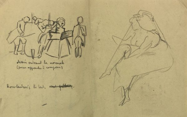 Sketches Original Art - Artist's Notes, Albert Vialé, 1938