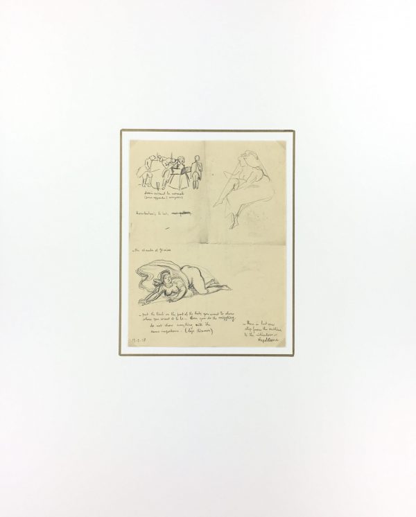 Sketches Original Art - Artist's Notes, Albert Vialé, 1938