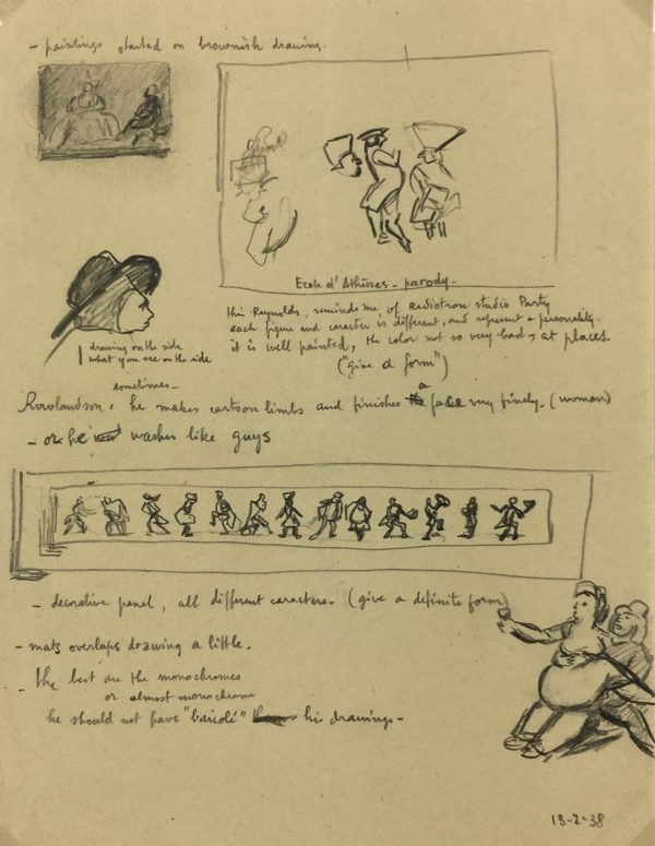 Sketches Original Art - Artist's Notes, Albert Vialé, 1938