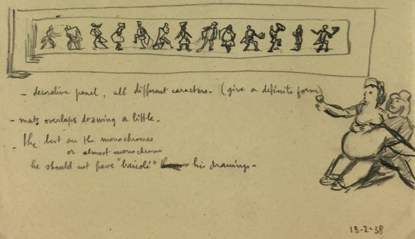 Sketches Original Art - Artist's Notes, Albert Vialé, 1938