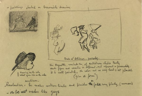 Sketches Original Art - Artist's Notes, Albert Vialé, 1938