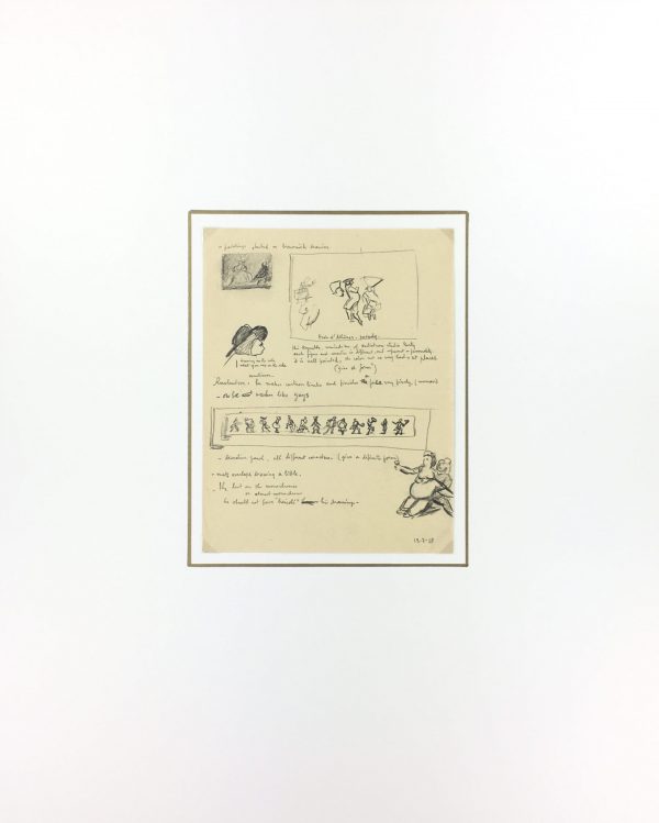 Sketches Original Art - Artist's Notes, Albert Vialé, 1938