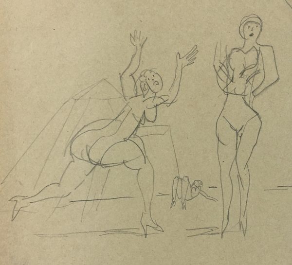 Sketches Original Art - The Beach, Albert Vialé, C.1930