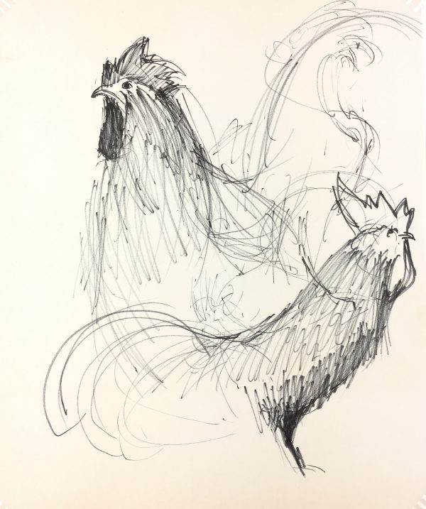 Animals Original Art - Rooster, Schwerb, C.1960