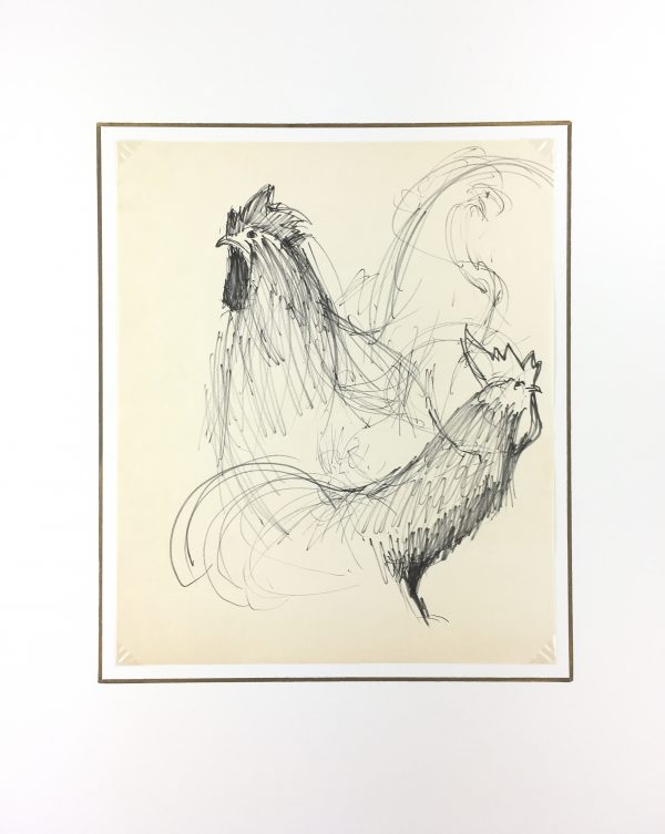 Animals Original Art - Rooster, Schwerb, C.1960