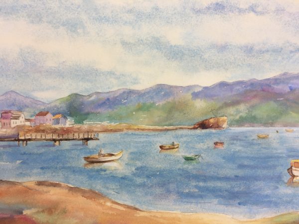 Beach Original Art - Quiet Bay, M. Godier, c.1940