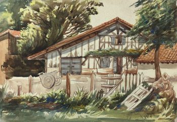 Country Landscapes Original Art - Country Cottage, C.1950