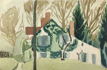 Country Landscapes Original Art - Country Home, C.1950