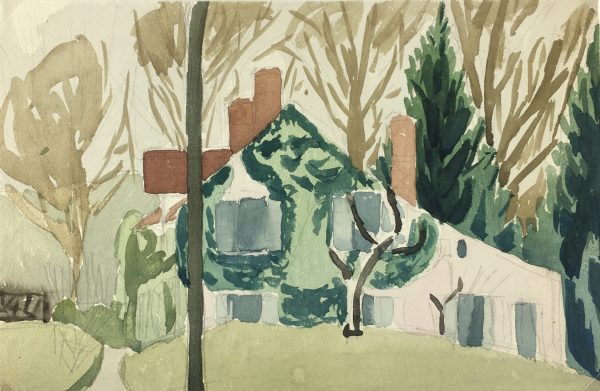 Country Landscapes Original Art - Country Home, C.1950