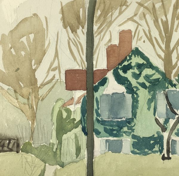 Country Landscapes Original Art - Country Home, C.1950