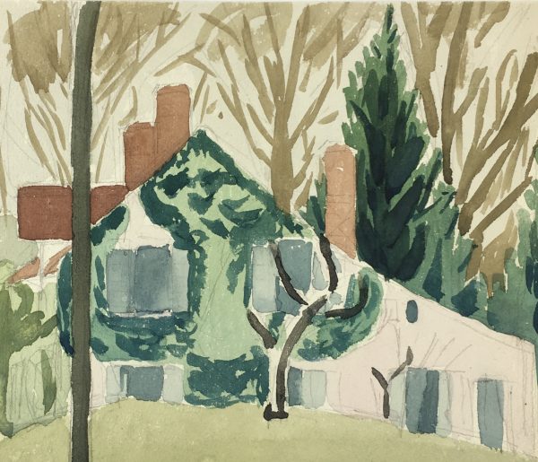 Country Landscapes Original Art - Country Home, C.1950