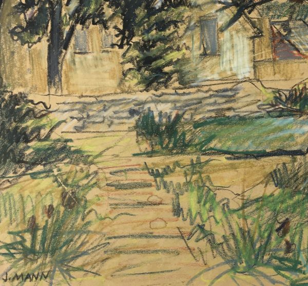 Country Landscapes Original Art - Quiet Village, J. Mann, C.1960