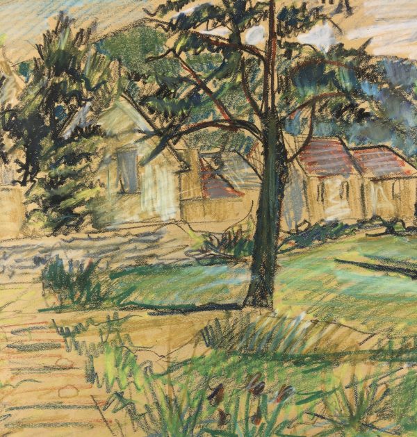 Country Landscapes Original Art - Quiet Village, J. Mann, C.1960