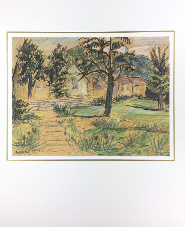 Country Landscapes Original Art - Quiet Village, J. Mann, C.1960
