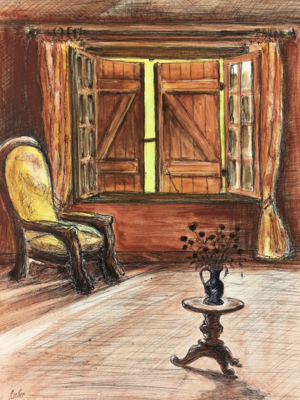 Country Landscapes Original Art - Country Home, Fischer, C.1960