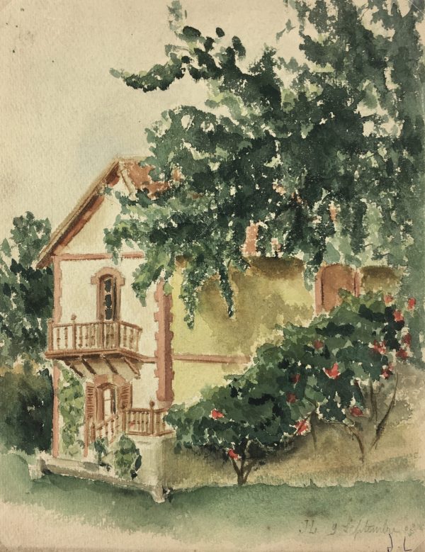Country Landscapes Original Art - Country Home, J.L, C.1930