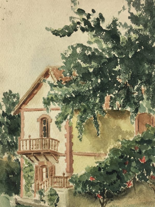 Country Landscapes Original Art - Country Home, J.L, C.1930