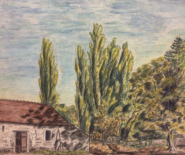 Country Landscapes Original Art - Season Landscape, C. Rogelet, 1960