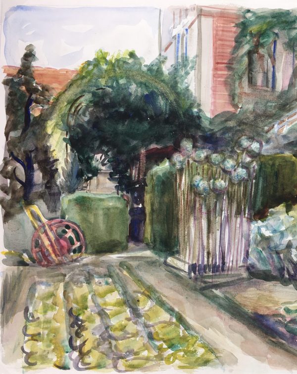 Country Landscapes Original Art - Country Garden, 1980s